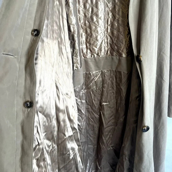 New York Harbor Vtg Hooded Khaki Trench Coat with Liner Size 10 - Picture 9 of 15